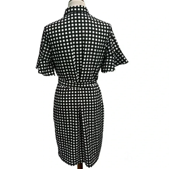 Banana Republic check button front shirt dress a-line sz 8 - Picture 3 of 7
